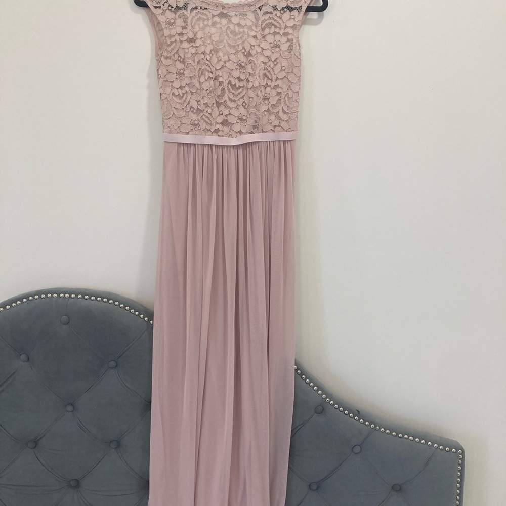 Elegant Pink Lace Maxi Dress